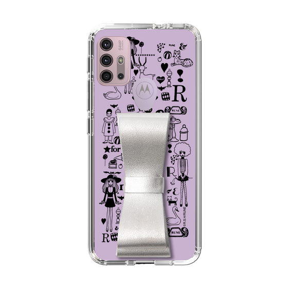Slim Protection Case - STAND & RING RIBBON Silver［ Rune Naito - RUNE Girl Retro & Modern - Purple ］