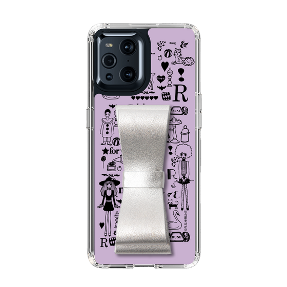 Slim Protection Case - STAND & RING RIBBON Silver［ Rune Naito - RUNE Girl Retro & Modern - Purple ］