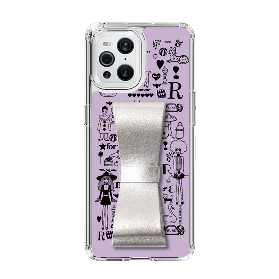 Slim Protection Case - STAND & RING RIBBON Silver［ Rune Naito - RUNE Girl Retro & Modern - Purple ］