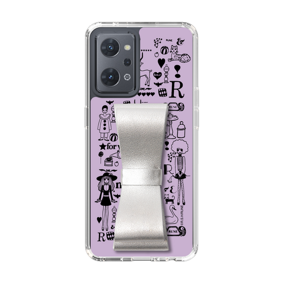 Slim Protection Case - STAND & RING RIBBON Silver［ Rune Naito - RUNE Girl Retro & Modern - Purple ］
