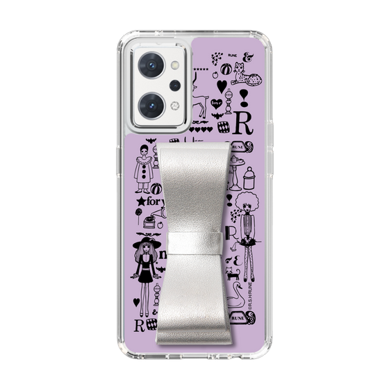 Slim Protection Case - STAND & RING RIBBON Silver［ Rune Naito - RUNE Girl Retro & Modern - Purple ］