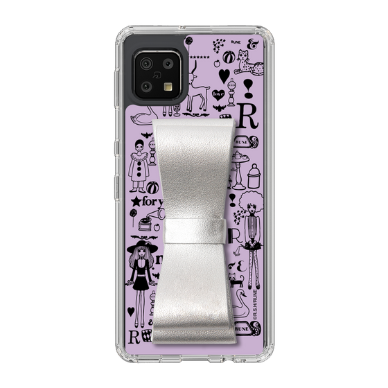 Slim Protection Case - STAND & RING RIBBON Silver［ Rune Naito - RUNE Girl Retro & Modern - Purple ］