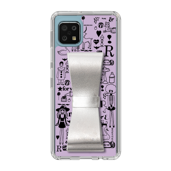 Slim Protection Case - STAND & RING RIBBON Silver［ Rune Naito - RUNE Girl Retro & Modern - Purple ］