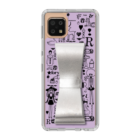 Slim Protection Case - STAND & RING RIBBON Silver［ Rune Naito - RUNE Girl Retro & Modern - Purple ］