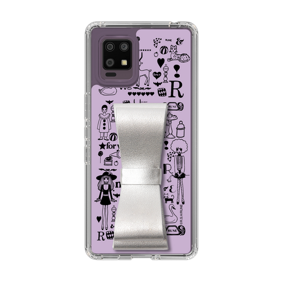 Slim Protection Case - STAND & RING RIBBON Silver［ Rune Naito - RUNE Girl Retro & Modern - Purple ］