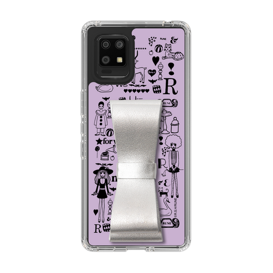 Slim Protection Case - STAND & RING RIBBON Silver［ Rune Naito - RUNE Girl Retro & Modern - Purple ］