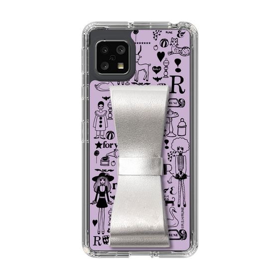 Slim Protection Case - STAND & RING RIBBON Silver［ Rune Naito - RUNE Girl Retro & Modern - Purple ］