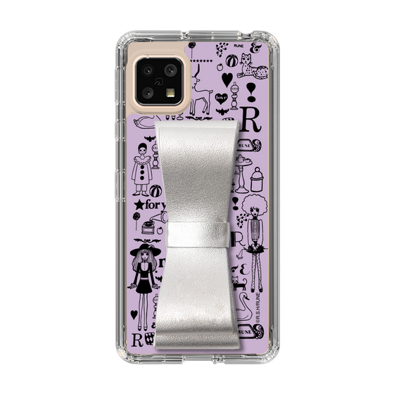 Slim Protection Case - STAND & RING RIBBON Silver［ Rune Naito - RUNE Girl Retro & Modern - Purple ］