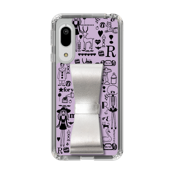 Slim Protection Case - STAND & RING RIBBON Silver［ Rune Naito - RUNE Girl Retro & Modern - Purple ］