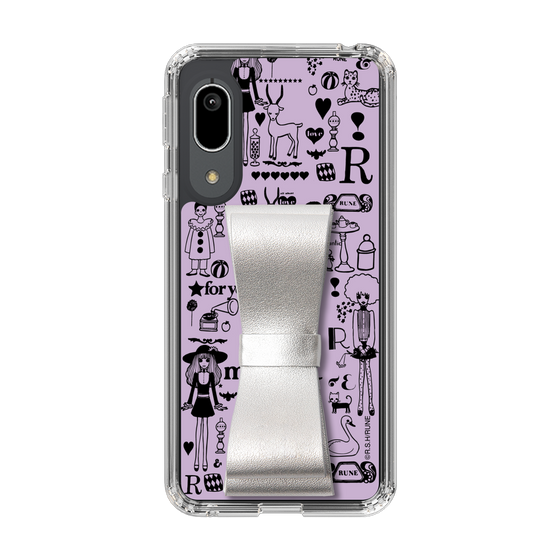 Slim Protection Case - STAND & RING RIBBON Silver［ Rune Naito - RUNE Girl Retro & Modern - Purple ］