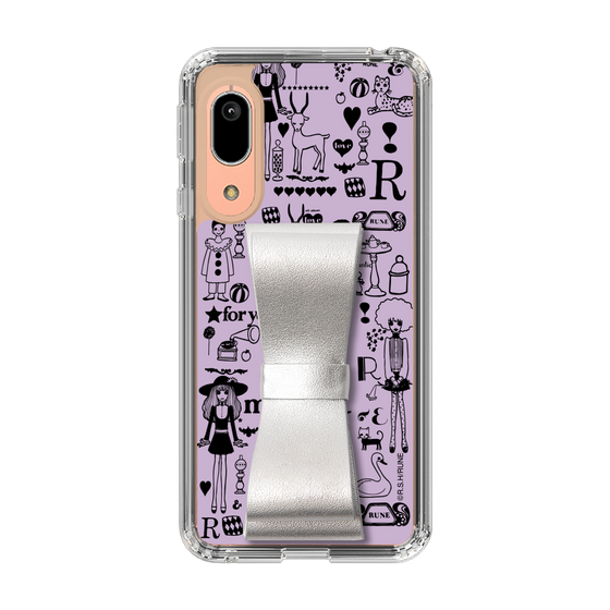 Slim Protection Case - STAND & RING RIBBON Silver［ Rune Naito - RUNE Girl Retro & Modern - Purple ］