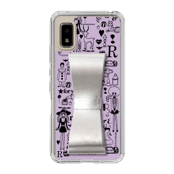 Slim Protection Case - STAND & RING RIBBON Silver［ Rune Naito - RUNE Girl Retro & Modern - Purple ］