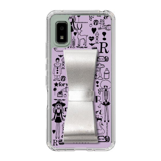 Slim Protection Case - STAND & RING RIBBON Silver［ Rune Naito - RUNE Girl Retro & Modern - Purple ］