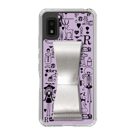 Slim Protection Case - STAND & RING RIBBON Silver［ Rune Naito - RUNE Girl Retro & Modern - Purple ］