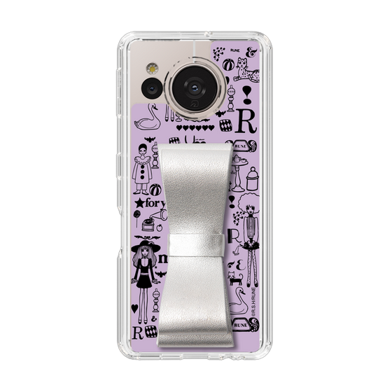 Slim Protection Case - STAND & RING RIBBON Silver［ Rune Naito - RUNE Girl Retro & Modern - Purple ］