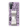Slim Protection Case - STAND & RING RIBBON Silver［ Rune Naito - RUNE Girl Retro & Modern - Purple ］