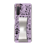 Slim Protection Case - STAND & RING RIBBON Silver［ Rune Naito - RUNE Girl Retro & Modern - Purple ］