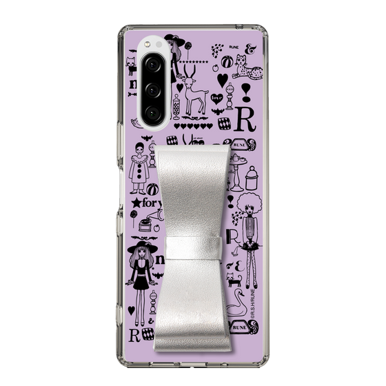 Slim Protection Case - STAND & RING RIBBON Silver［ Rune Naito - RUNE Girl Retro & Modern - Purple ］