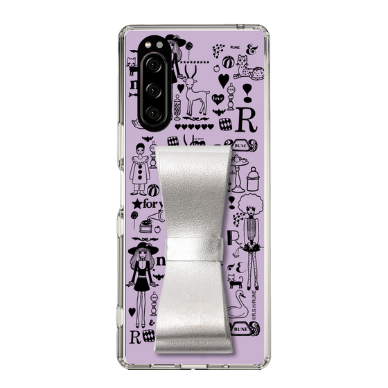Slim Protection Case - STAND & RING RIBBON Silver［ Rune Naito - RUNE Girl Retro & Modern - Purple ］
