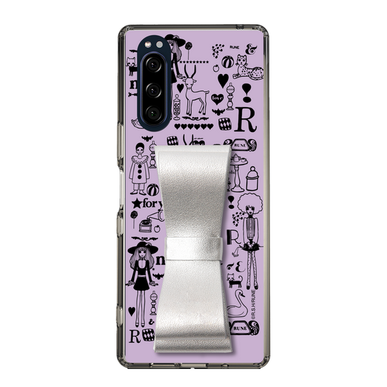 Slim Protection Case - STAND & RING RIBBON Silver［ Rune Naito - RUNE Girl Retro & Modern - Purple ］