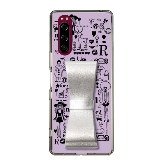 Slim Protection Case - STAND & RING RIBBON Silver［ Rune Naito - RUNE Girl Retro & Modern - Purple ］