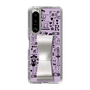 Slim Protection Case - STAND & RING RIBBON Silver［ Rune Naito - RUNE Girl Retro & Modern - Purple ］