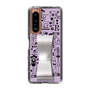 Slim Protection Case - STAND & RING RIBBON Silver［ Rune Naito - RUNE Girl Retro & Modern - Purple ］