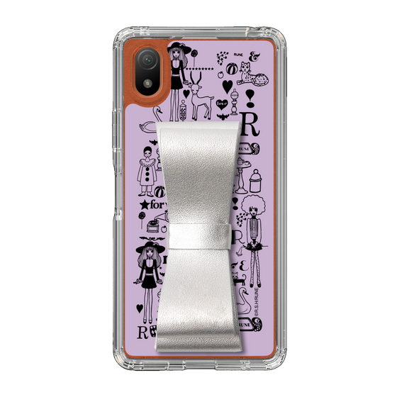 Slim Protection Case - STAND & RING RIBBON Silver［ Rune Naito - RUNE Girl Retro & Modern - Purple ］
