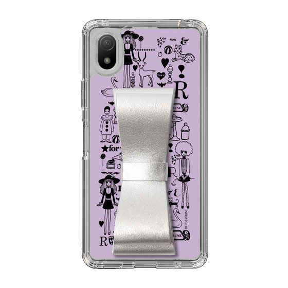 Slim Protection Case - STAND & RING RIBBON Silver［ Rune Naito - RUNE Girl Retro & Modern - Purple ］
