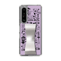Slim Protection Case - STAND & RING RIBBON Silver［ Rune Naito - RUNE Girl Retro & Modern - Purple ］