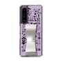 Slim Protection Case - STAND & RING RIBBON Silver［ Rune Naito - RUNE Girl Retro & Modern - Purple ］
