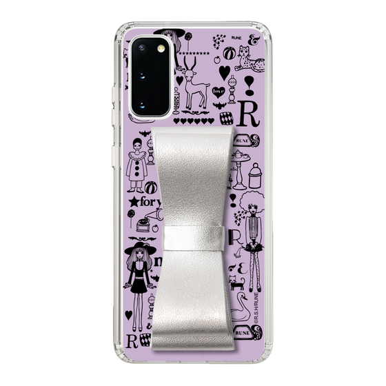 Slim Protection Case - STAND & RING RIBBON Silver［ Rune Naito - RUNE Girl Retro & Modern - Purple ］
