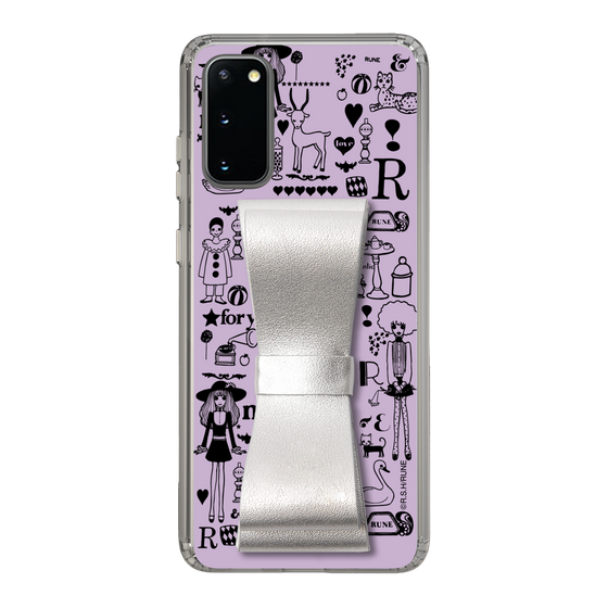 Slim Protection Case - STAND & RING RIBBON Silver［ Rune Naito - RUNE Girl Retro & Modern - Purple ］