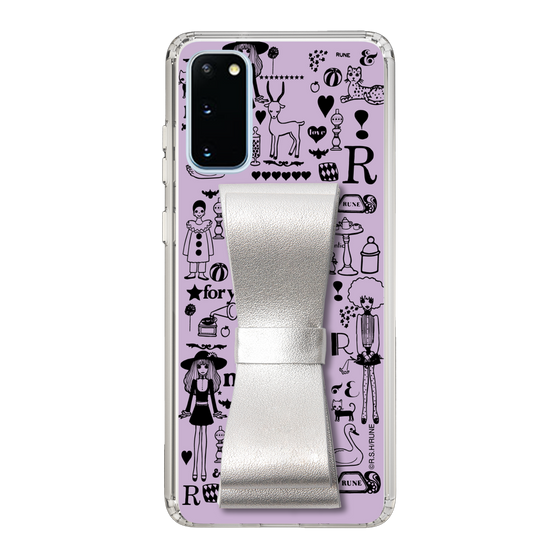 Slim Protection Case - STAND & RING RIBBON Silver［ Rune Naito - RUNE Girl Retro & Modern - Purple ］