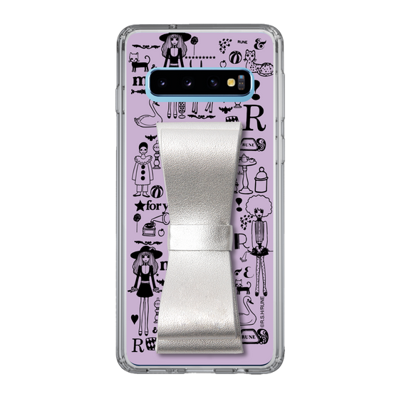 Slim Protection Case - STAND & RING RIBBON Silver［ Rune Naito - RUNE Girl Retro & Modern - Purple ］