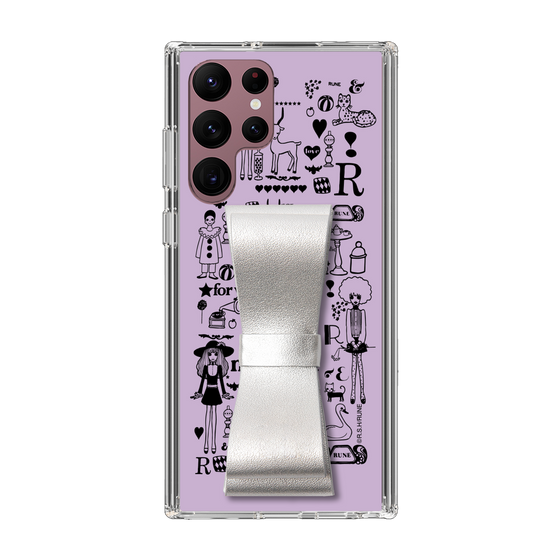 Slim Protection Case - STAND & RING RIBBON Silver［ Rune Naito - RUNE Girl Retro & Modern - Purple ］