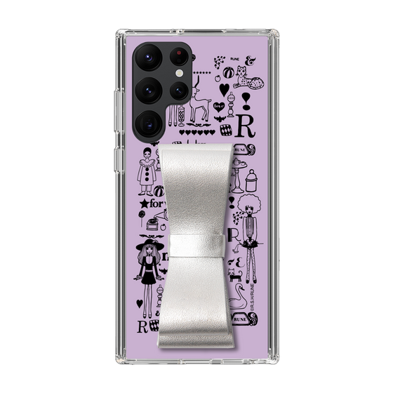Slim Protection Case - STAND & RING RIBBON Silver［ Rune Naito - RUNE Girl Retro & Modern - Purple ］