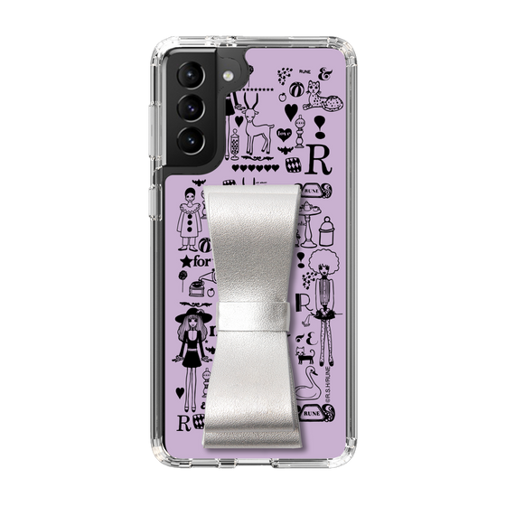 Slim Protection Case - STAND & RING RIBBON Silver［ Rune Naito - RUNE Girl Retro & Modern - Purple ］