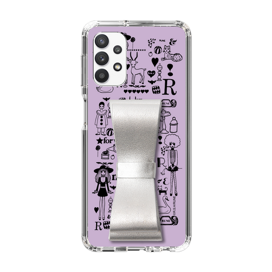 Slim Protection Case - STAND & RING RIBBON Silver［ Rune Naito - RUNE Girl Retro & Modern - Purple ］