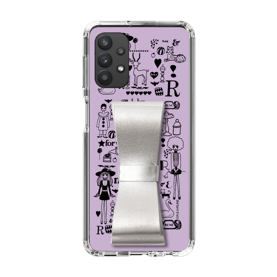 Slim Protection Case - STAND & RING RIBBON Silver［ Rune Naito - RUNE Girl Retro & Modern - Purple ］