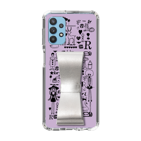 Slim Protection Case - STAND & RING RIBBON Silver［ Rune Naito - RUNE Girl Retro & Modern - Purple ］