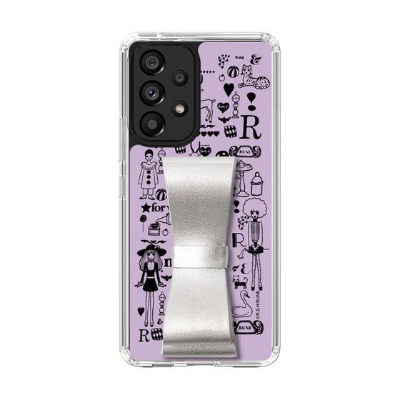 Slim Protection Case - STAND & RING RIBBON Silver［ Rune Naito - RUNE Girl Retro & Modern - Purple ］