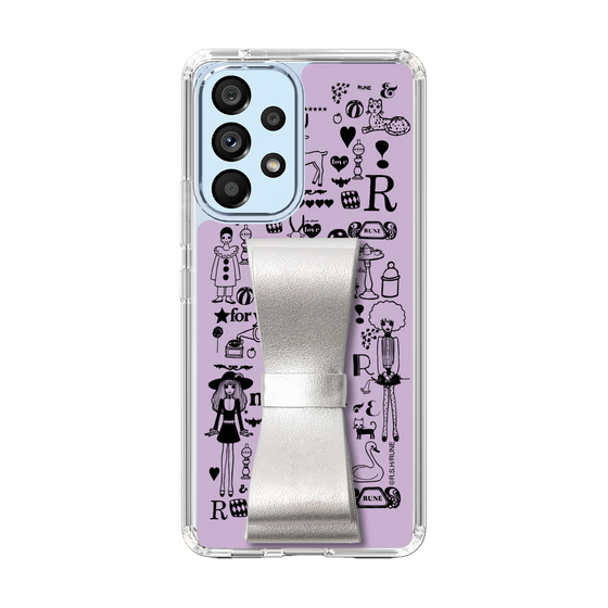 Slim Protection Case - STAND & RING RIBBON Silver［ Rune Naito - RUNE Girl Retro & Modern - Purple ］