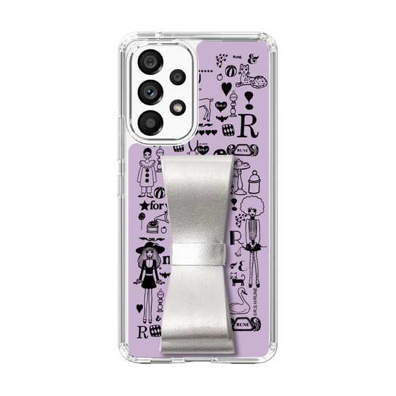 Slim Protection Case - STAND & RING RIBBON Silver［ Rune Naito - RUNE Girl Retro & Modern - Purple ］