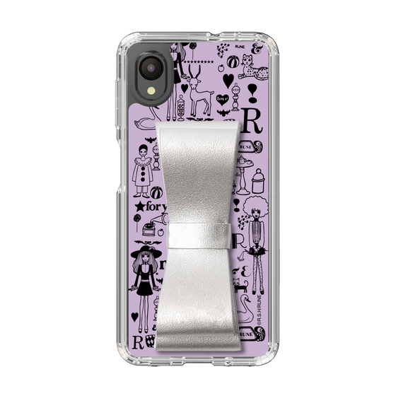 Slim Protection Case - STAND & RING RIBBON Silver［ Rune Naito - RUNE Girl Retro & Modern - Purple ］