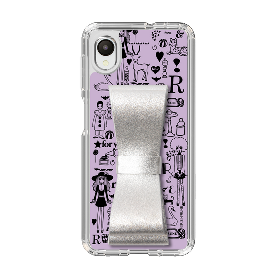 Slim Protection Case - STAND & RING RIBBON Silver［ Rune Naito - RUNE Girl Retro & Modern - Purple ］