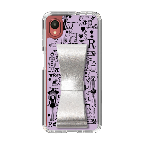 Slim Protection Case - STAND & RING RIBBON Silver［ Rune Naito - RUNE Girl Retro & Modern - Purple ］