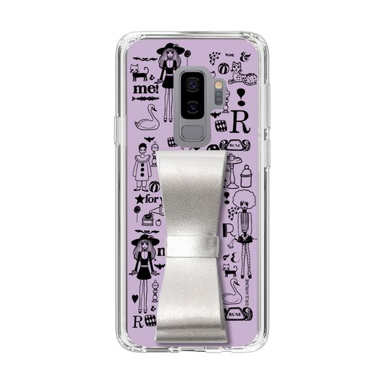 Slim Protection Case - STAND & RING RIBBON Silver［ Rune Naito - RUNE Girl Retro & Modern - Purple ］