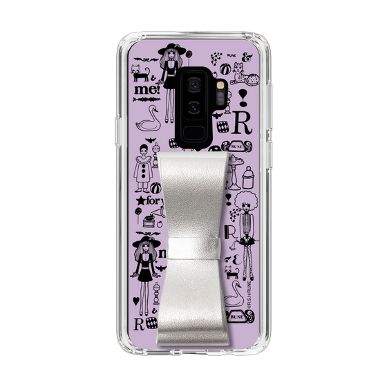 Slim Protection Case - STAND & RING RIBBON Silver［ Rune Naito - RUNE Girl Retro & Modern - Purple ］