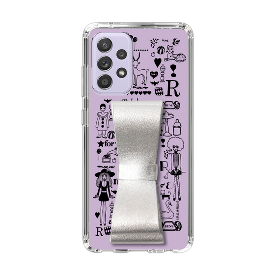 Slim Protection Case - STAND & RING RIBBON Silver［ Rune Naito - RUNE Girl Retro & Modern - Purple ］
